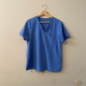 Figs Catarina One-Pocket Scrub Top in Cecil Blue Size Medium